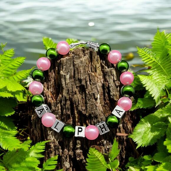 AKA Alpha Kappa Alpha Earrings Hoop - Picture 4 of 10